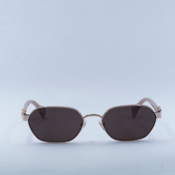 Gucci GG1593S 003 Sunglasses Rose Gold Oval Frame, Dark Violet Lenses main image 10